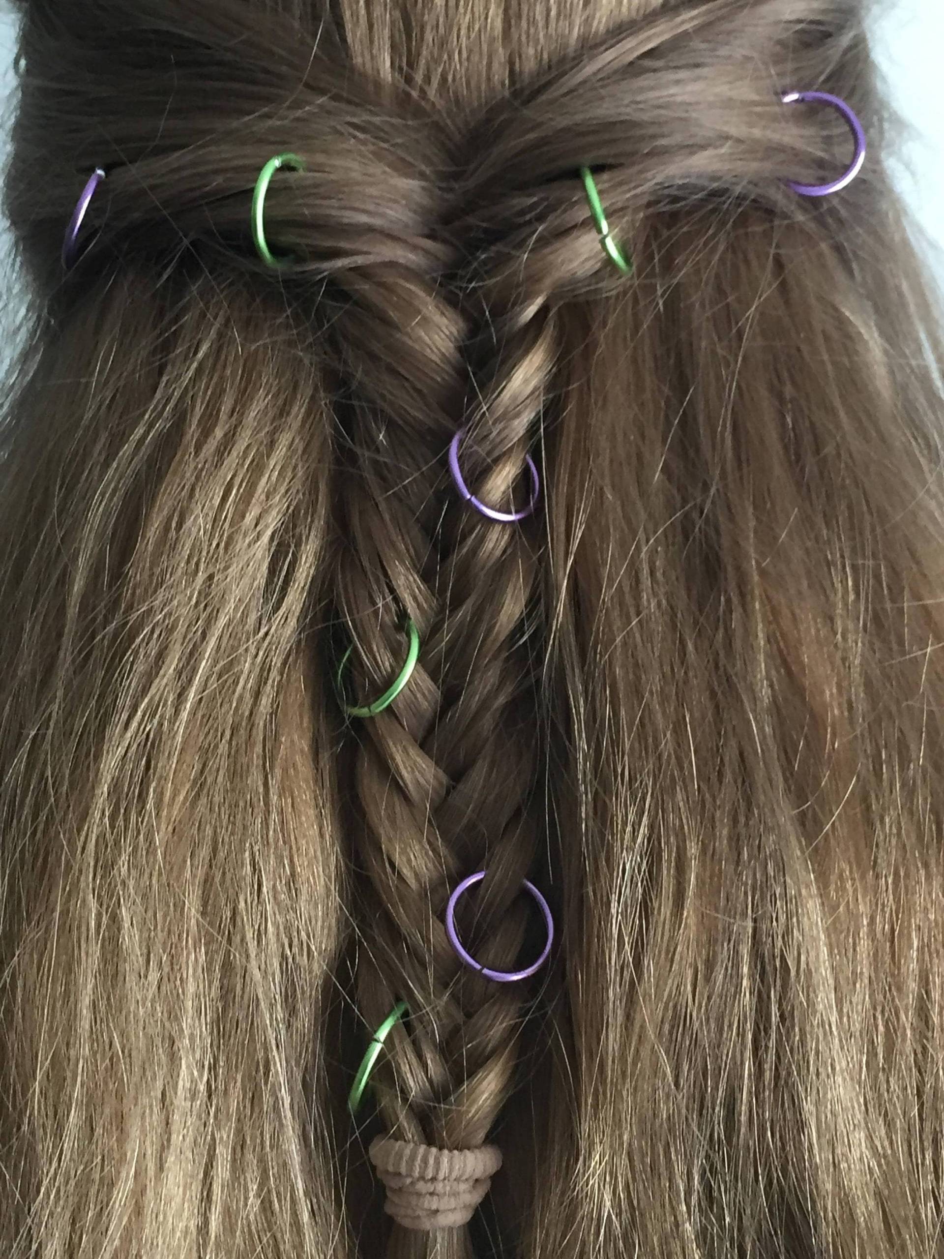 Handgefertigte Aluminium Haarringe Boho Braid Schmuck Set Von 12 von MorganCurio