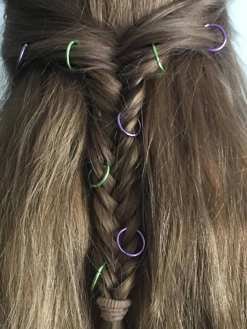 Handgefertigte Aluminium Haarringe Boho Braid Schmuck Set Von 12 von MorganCurio