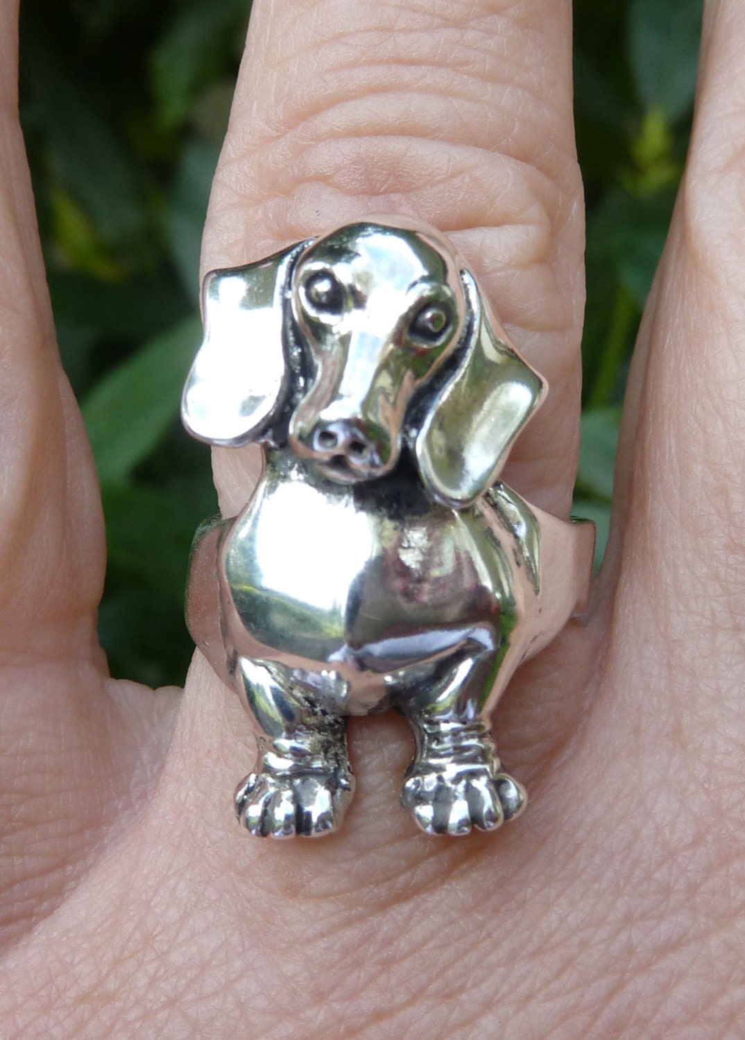 Dackel Hund Ring - Schmuck-Front-End Des Ring-Tier Schmuck-Hunde Schmuck-Hunde-Liebhaber-Schmuck-sterling Silber von MorganFischerJewelry