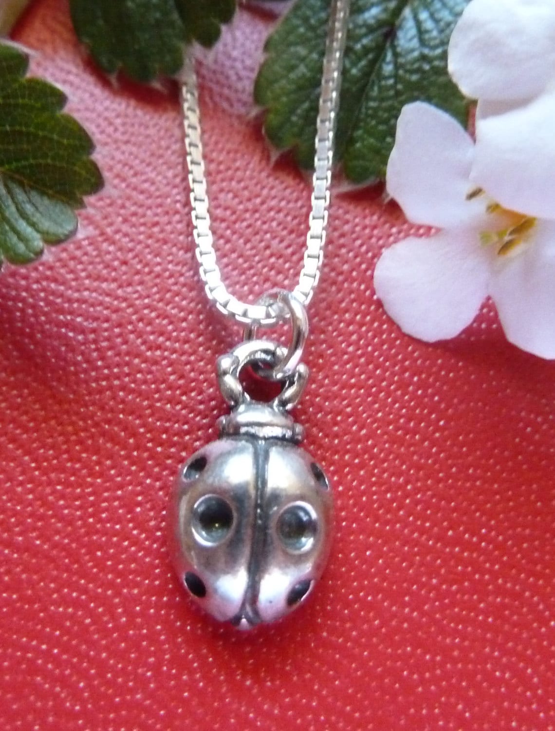 Marienkäfer-Kette Sterling-Silber von MorganFischerJewelry