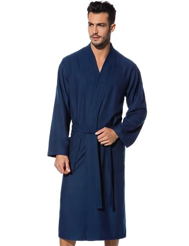 Morgenstern Kimono Bademantel Herren Saunamantel blau, Dunkelblau, XXL von Morgenstern