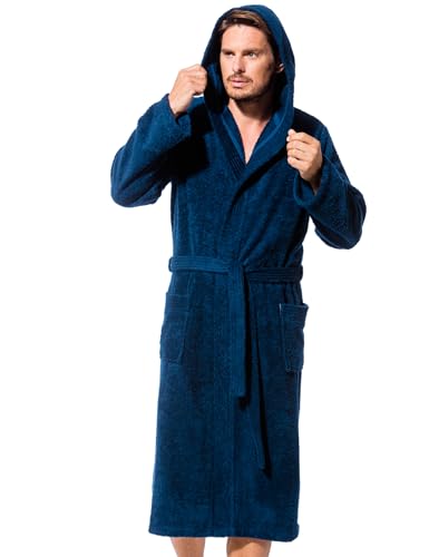 Morgenstern Bademantel Herren Frottee mit Kapuze in Blau weich Morgenmantel Saunabademantel Bademantel lang wadenlang Größe M Salamanca Morgenstern Bademantel Herren Frottee mit Kapuze in Blau weich Morgenmantel Saunabademantel Bademantel lang wadenlang Größe M Salamanca von Morgenstern