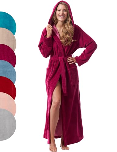 Morgenstern Bademantel Damen mit Kapuze in fuchsia lang leicht Frauen Duschmantel Saunamantel Hausmantel Baumwolle Microfaser Viskose Größe XL Morgenstern Bademantel Damen mit Kapuze in fuchsia lang leicht Frauen Duschmantel Saunamantel Hausmantel Baumwolle Microfaser Viskose Größe XL von Morgenstern