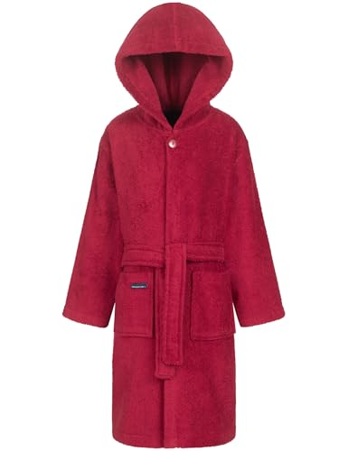 Morgenstern Bademantel Kinder Mädchen Junge 110 bis 116-100% Baumwolle Frottee - OEKO-TEX- Kinderbademantel Bordeaux von Morgenstern