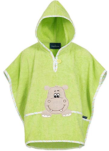 Morgenstern Badeponcho Kinder Baby Mädchen Jungen 100% Baumwolle OEKO-TEX Babybadetuch Kapuzenhandtuch Bademantel Hippo von Morgenstern