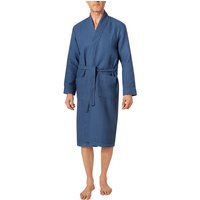 Morgenstern Herren Bademantel blau unifarben von Morgenstern