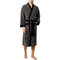 Morgenstern Herren Bademantel grau Velours unifarben von Morgenstern