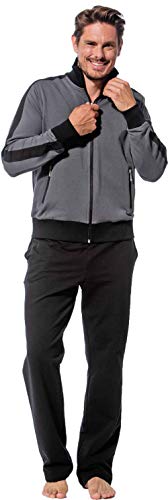 Morgenstern Herren Hausanzug, Freizeitanzug, Jogginganzug Erik graue Jacke und Schwarze Hose Größe L von Morgenstern