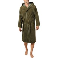 Morgenstern Herren Kapuzenbademantel grün unifarben von Morgenstern