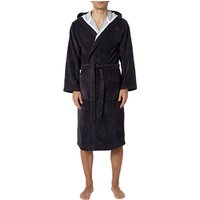 Morgenstern Herren Kapuzenbademantel Schwarz Frottee unifarben von Morgenstern
