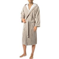 Morgenstern Herren Kapuzenbademantel beige Baumwolle unifarben von Morgenstern