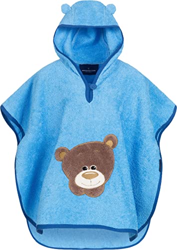 Morgenstern Badeponcho mit Kapuze Kinder Baby 1-5 Jahre Mädchen Jungen 100% Baumwolle Frottee OEKO TEX® Handtuch Badetuch Poncho Kapuzenhandtuch Bademantel Bär von Morgenstern