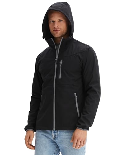 Morgenstern Softshelljacke Regenjacke Herren Wasserdicht Atmungsaktiv Leicht Winddicht Softshelljacke L Schwarz von Morgenstern