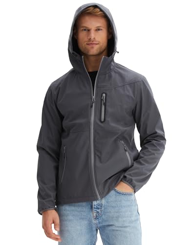 Morgenstern Softshelljacke Regenjacke Herren Wasserdicht Atmungsaktiv Leicht Winddicht Softshelljacke M Grau von Morgenstern