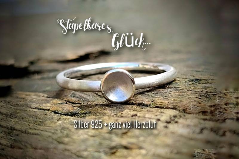 stapelring Aus Silber 925 Mit Kleiner Halbkugel von MorgentauSilber