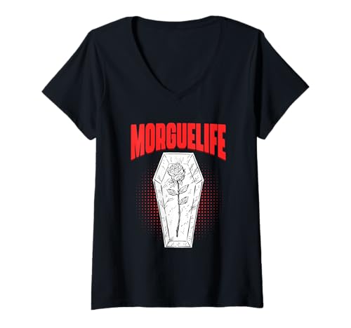 Damen Morgue Life Embalming für Mortician Funeral Director T-Shirt mit V-Ausschnitt Damen Morgue Life Embalming für Mortician Funeral Director T-Shirt mit V-Ausschnitt von Morgue Life Funeral Morgue Embalming