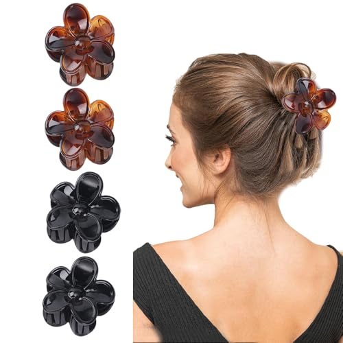 Blumen-Haarklammern, große Plumeria-Hibiskus-Haarspangen, große süße Dasiy-Haarspangen, starker Halt, rutschfeste Haarspangen, Geburtstagsgeschenke für Frauen (Schildkröte und Schwarz, 4 Stück, groß) Blumen-Haarklammern, große Plumeria-Hibiskus-Haarspangen, große süße Dasiy-Haarspangen, starker Halt, rutschfeste Haarspangen, Geburtstagsgeschenke für Frauen (Schildkröte und Schwarz, 4 Stück, groß) von Morhom