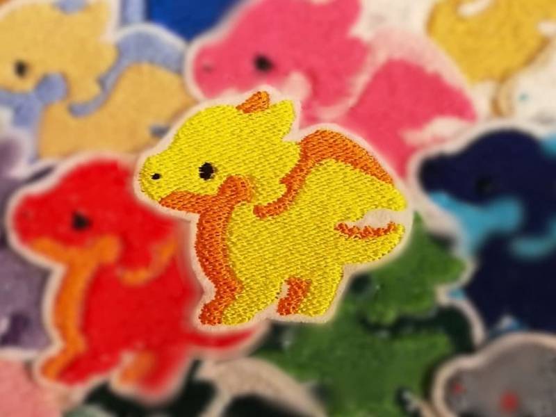 Drache Aufnäher Wunschfarbe Zum Aufbügeln von MoriCraft
