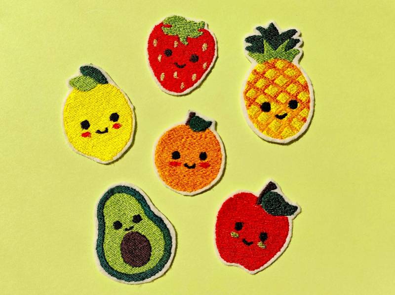 Früchte Aufnäher Sommer Patches Obst Zum Aufbügeln von MoriCraft