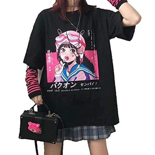 Morken Damen Tshirts Kawaii schulsachen T Shirt Kpop Fashion Oversize Shirt Japan Harajuku Pastel Goth Tshirts Cute Kleidung von Morken