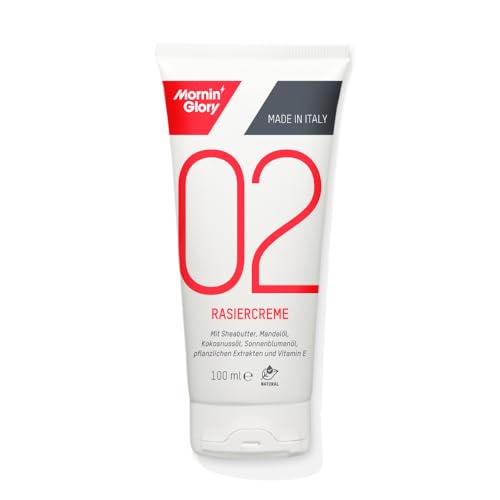Mornin‘ Glory Rasiercreme für Männer – Mit Aloe Vera & natürlichen Inhaltsstoffen aus nachhaltiger Herkunft – Feuchtigkeitsspendend, schützend und perfekt für empfindliche und raue Männerhaut – 100ml von Mornin' Glory