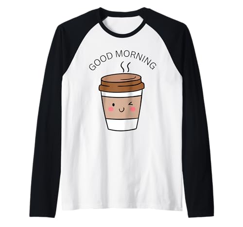 Good Morning Kaffeetasse Winking Cute Sleep Design Männer Frauen Raglan von Morning Coffee Drinker Wake Up Women Girlfriend