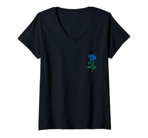 Damen Morning Glory Wildflower Floral September Geburt Blume T-Shirt mit V-Ausschnitt Damen Morning Glory Wildflower Floral September Geburt Blume T-Shirt mit V-Ausschnitt von Morning Glory - Apparel & Gifts