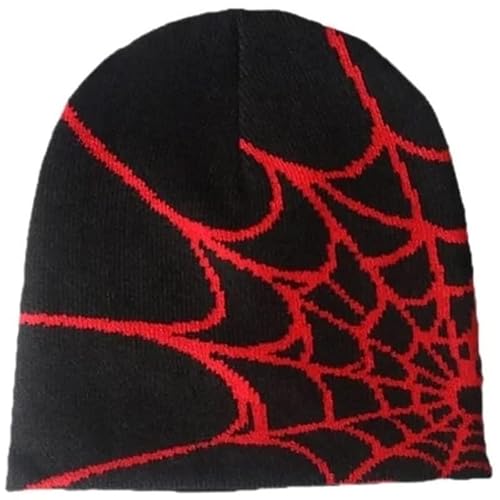 Morningmo Y2K Strickmütze, Skullies Beanie, Webmütze, Baggy Slouchy Beanie, Cap, Rot von Morningmo