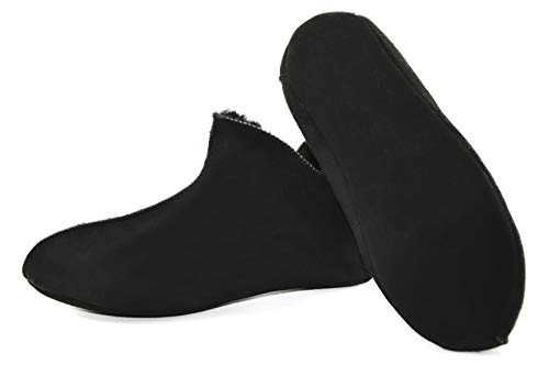 Moro-Design Lammfell Leder Mokassin Hausschuhe Pantoffeln Hüttenschuhe Slipper Schwarz 36-47 (39) von Moro-Design