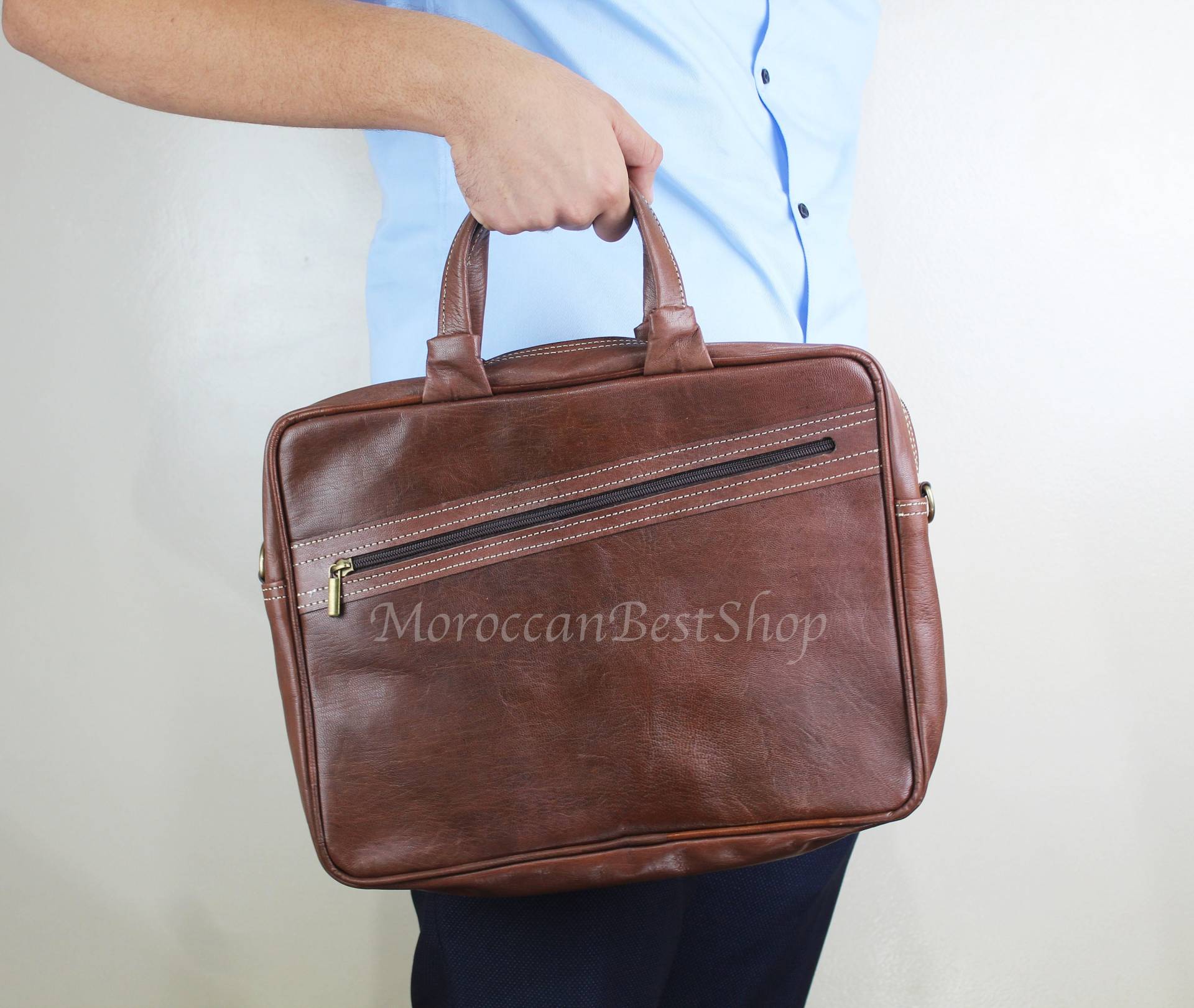 Handgefertigte Aktentasche Aus Leder, Ledertasche, Messenger Bag Herren, Leder Laptoptasche, Computertasche, Laptoptasche Damen, Umhängetasche von MoroccanBestShop