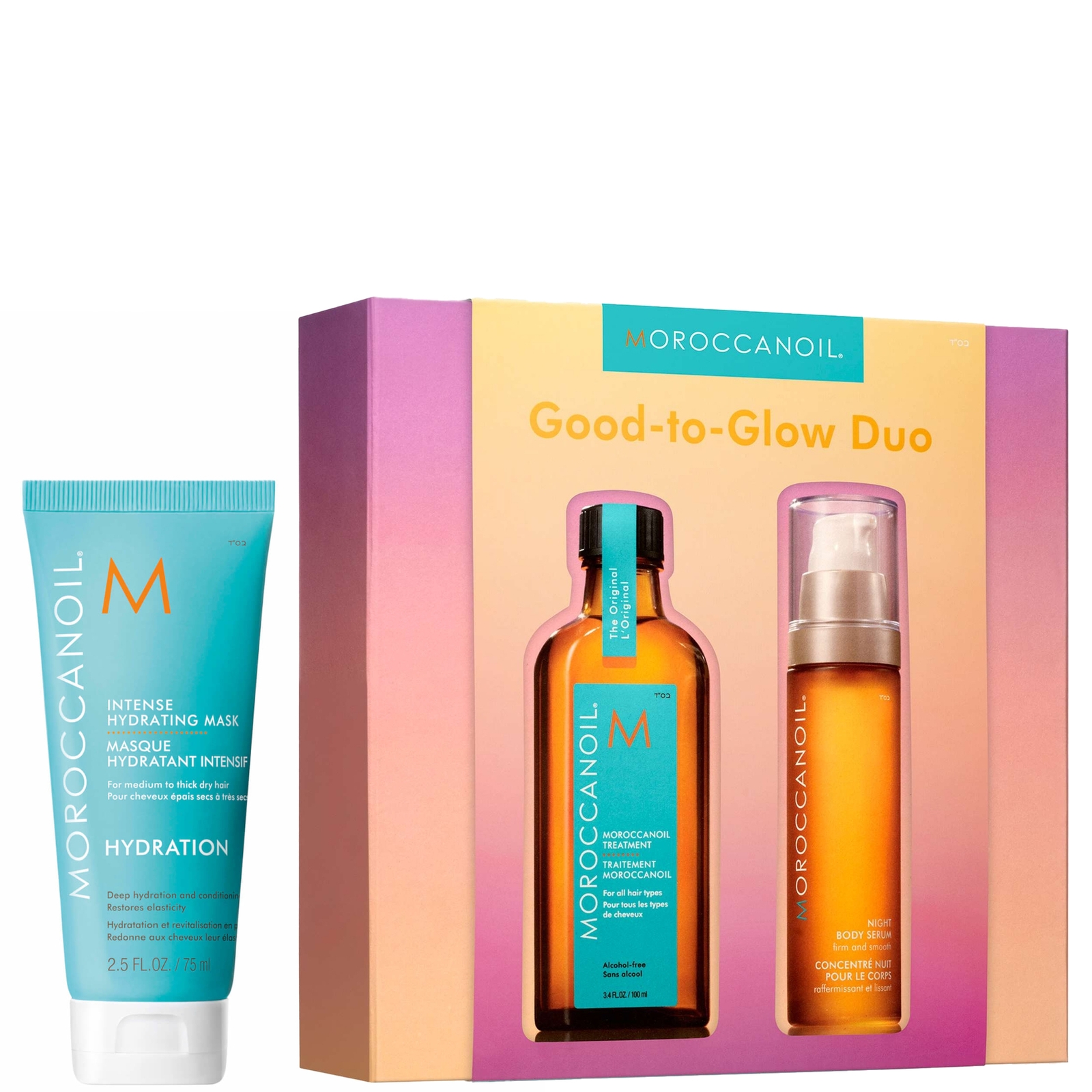 Moroccanoil Hair and Body Shine - Treatment Original 100ml + Night Body Serum 50ml + Intense Hydrating Mask 75ml von Moroccanoil