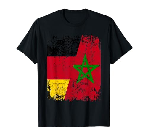 MAROKKO DEUTSCHLAND Flagge | Damen Herren Kinder | Marokko T-Shirt von Morocco Family Shop