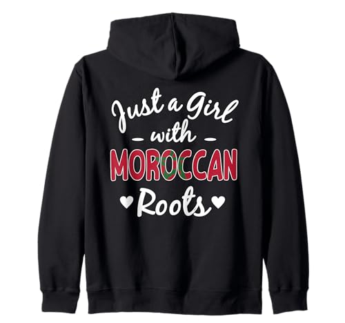 Just A Girl with Moroccan Roots Pride Marokko Woman Kapuzenjacke von Morocco Flag Designs Proud Moroccan Roots