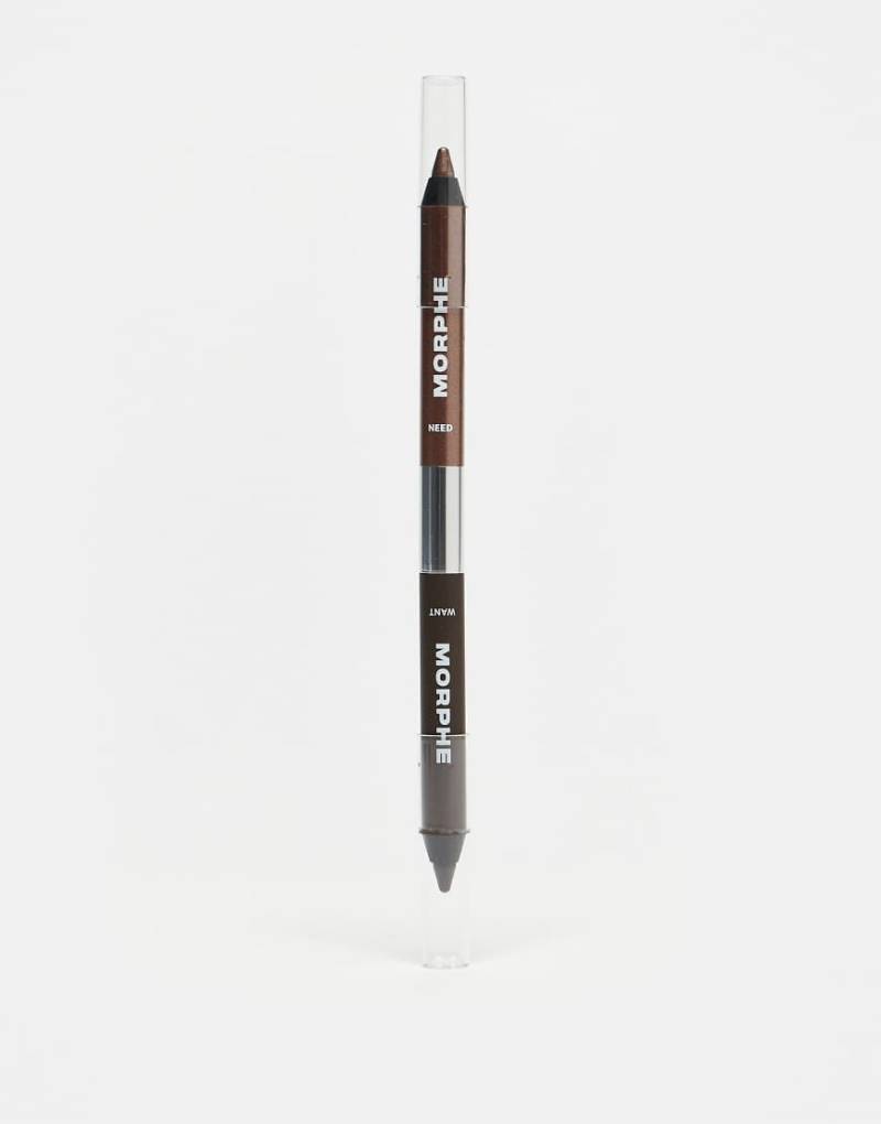 Morphe - Bi-Liner Dual Ended - Gel-Eyeliner mit zwei Enden im Farbton Dark Brown und Shimmer Brown-Braun von Morphe