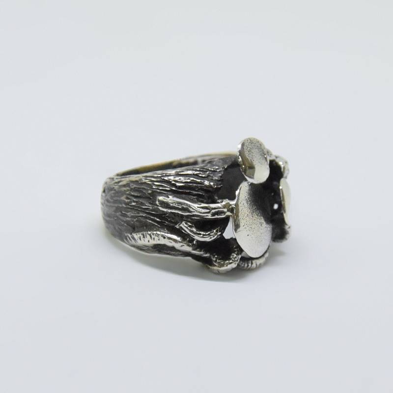 Handgemachte Sterling Silber Blumen Ring Orientalist Design von Morrinel