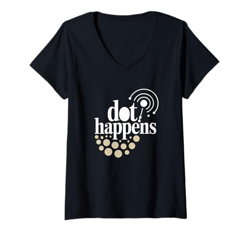 Damen Dot Happens Lustiger Ausdruck T-Shirt mit V-Ausschnitt Damen Dot Happens Lustiger Ausdruck T-Shirt mit V-Ausschnitt von Morse Communication Fun Humor