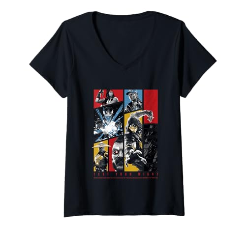 Damen Merch von Mortal Combat Teste Deine Macht T-Shirt mit V-Ausschnitt Damen Merch von Mortal Combat Teste Deine Macht T-Shirt mit V-Ausschnitt von Mortal Combat