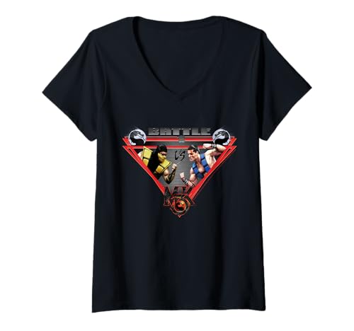 Damen Mortal Combat Merch Battle 1 GEGEN MK3 T-Shirt mit V-Ausschnitt Damen Mortal Combat Merch Battle 1 GEGEN MK3 T-Shirt mit V-Ausschnitt von Mortal Combat