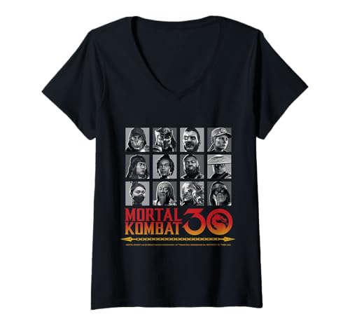 Damen Mortal Kombat 30 Fanartikel zu Mortal Combat T-Shirt mit V-Ausschnitt Damen Mortal Kombat 30 Fanartikel zu Mortal Combat T-Shirt mit V-Ausschnitt von Mortal Combat