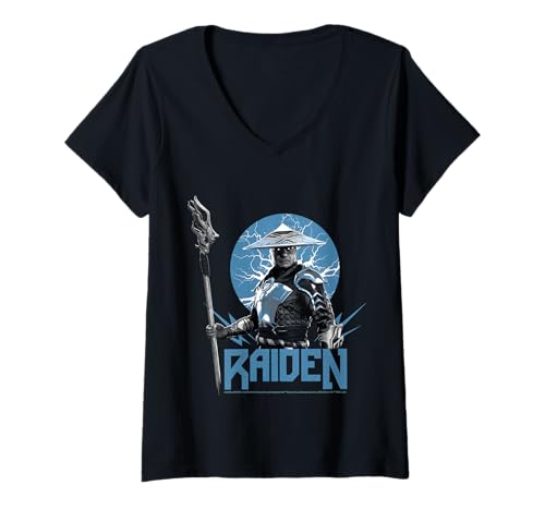 Damen Raiden Mortal Combat Fanartikel Lightning T-Shirt mit V-Ausschnitt Damen Raiden Mortal Combat Fanartikel Lightning T-Shirt mit V-Ausschnitt von Mortal Combat