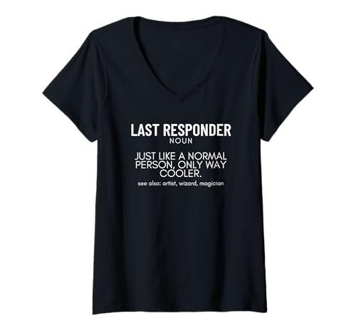 Damen Definition des letzten Responders: Leichenkunde, Lustiger Bestatter T-Shirt mit V-Ausschnitt Damen Definition des letzten Responders: Leichenkunde, Lustiger Bestatter T-Shirt mit V-Ausschnitt von Mortuary Science And Last Responder Gifts