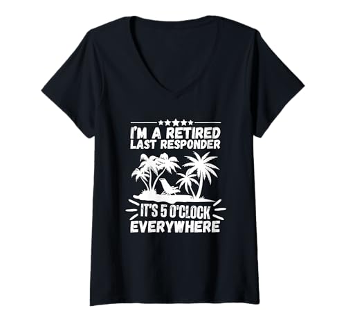 Damen Ich bin ein pensionierter Ersthelfer Lustiger Ruhestandsbestatter T-Shirt mit V-Ausschnitt Damen Ich bin ein pensionierter Ersthelfer Lustiger Ruhestandsbestatter T-Shirt mit V-Ausschnitt von Mortuary Science And Last Responder Gifts