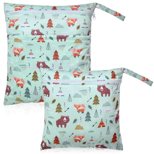 Morwealth 2 Stück Wetbag Kindergarten Groß, Wickeltasche wasserdichte Windeltasche Nasstasche für Kleinkind Windeln Reisen Gym Strand Pool von Morwealth