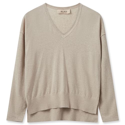 Mos Mosh Damen Pullover MM Tani V-Neck Knit Cement beige - M von Mos Mosh