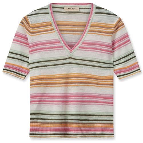 Mos Mosh Damen T-Shirt MMM Marin SS Linen Knit Begonia Pink - M von Mos Mosh