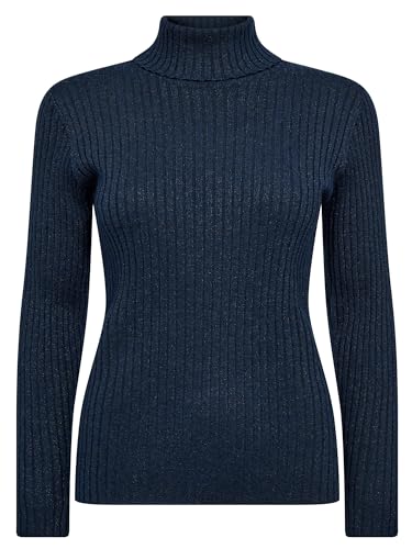 Mos Mosh MMRelena Rib Lux Rollneck Knit Pageant Blue - L von Mos Mosh