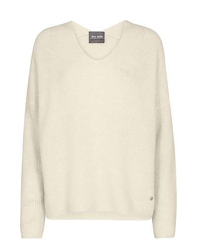 Mos Mosh MMThora V-Neck Knit 180 Ecru - L von Mos Mosh