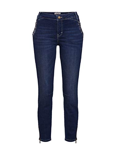 Mos Mosh Skinny Cropped Jeans ETTA Used Nieten dunkelblau Größe W32 von Mos Mosh