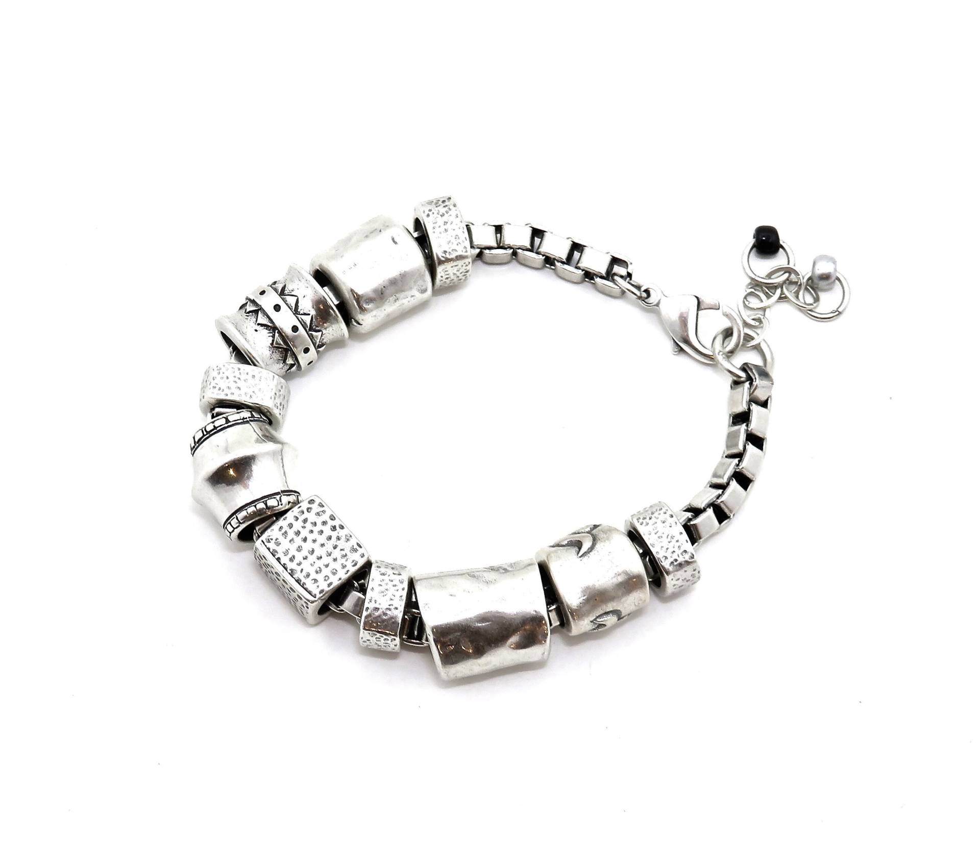 Chunky Silber Armband | Perlen Antik Funky von MosaicSunStudio