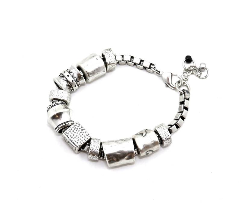 Chunky Silber Armband | Perlen Antik Funky von MosaicSunStudio